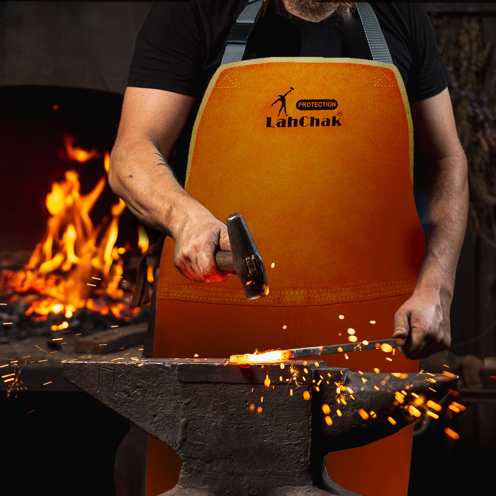 Leather Work Shop Apron with pocket, Buckle straps, Heat & Flame Resistant Heavy Duty Welding Apron