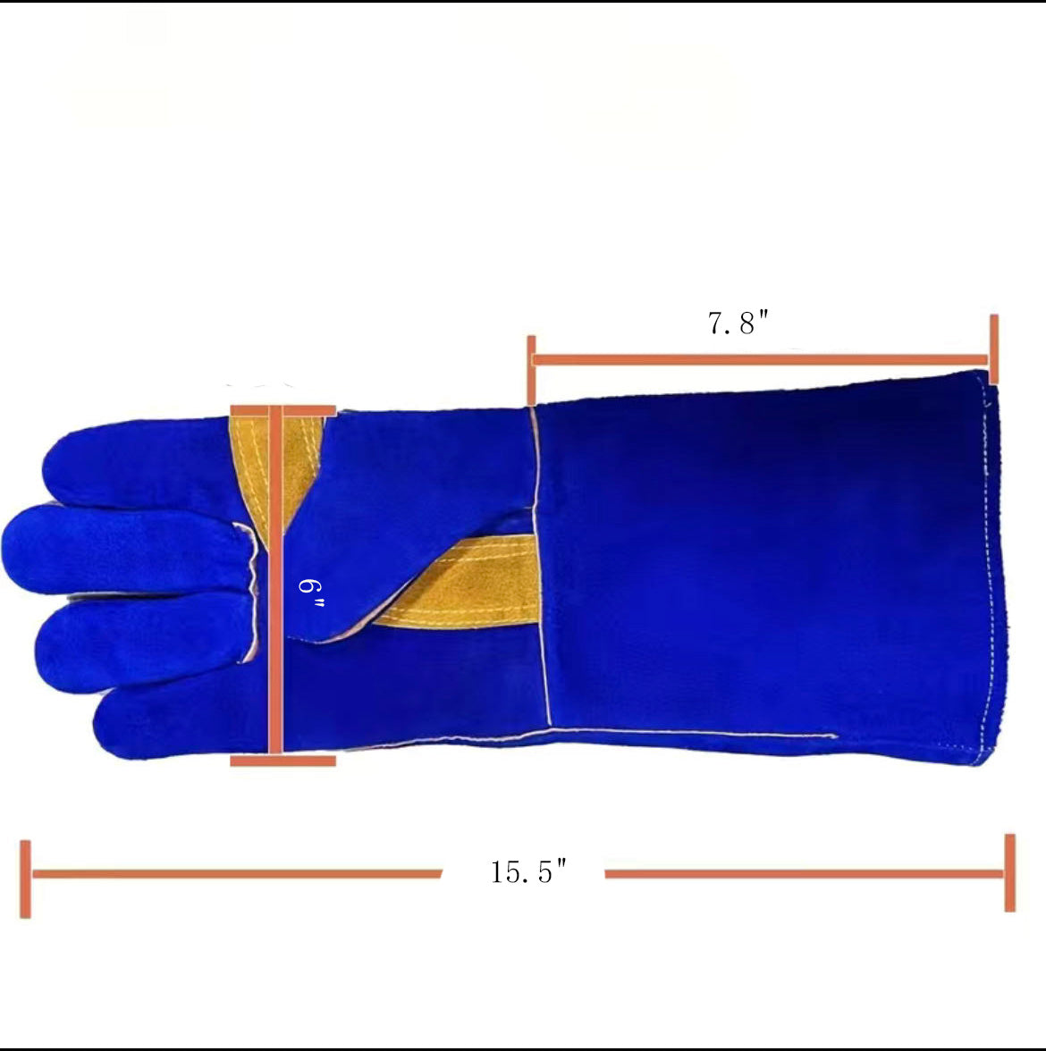 Welding Gloves, Long Sleeve 15.5 Inches, Heat & Flame Resistant Cowhide Protection Gloves