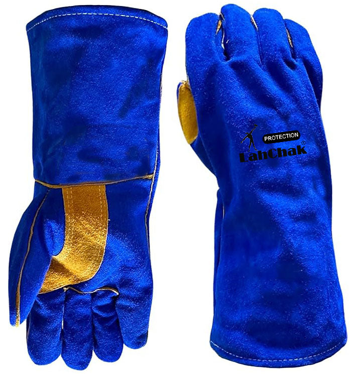 Welding Gloves, Long Sleeve 15.5 Inches, Heat & Flame Resistant Cowhide Protection Gloves