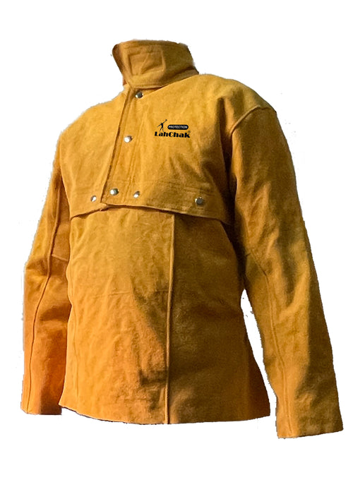 Leather Welding Jacket, Heavy Duty Welding Apron with Sleeve, Heat & Flame-Resistant Jacket
