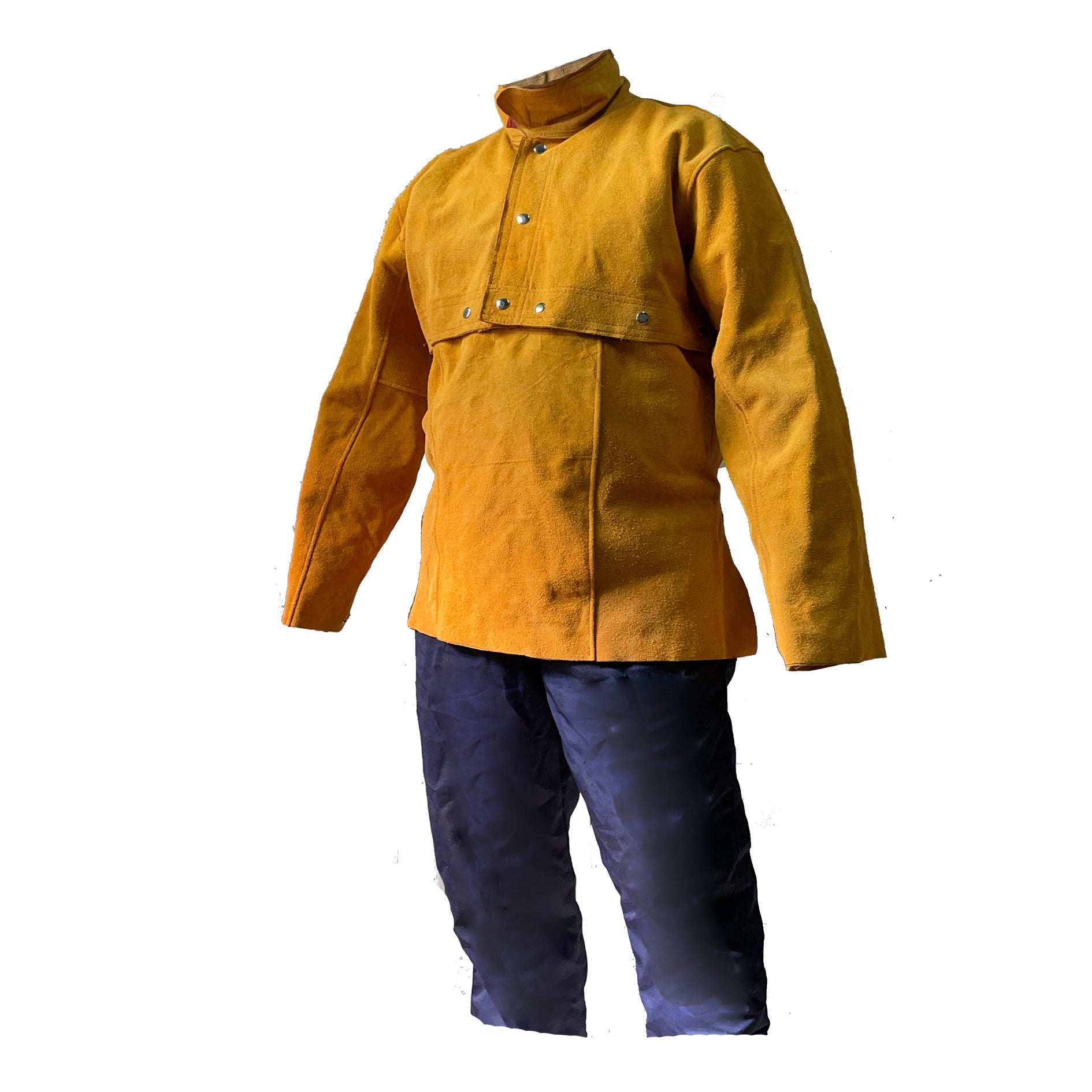 Leather Welding Jacket, Heavy Duty Welding Apron with Sleeve, Heat & Flame-Resistant Jacket